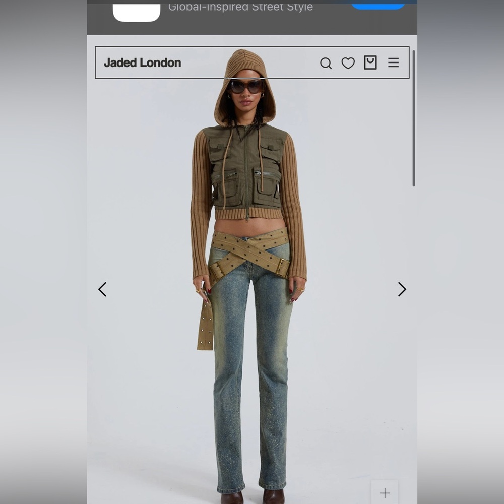 Jaded London Strap Up Stone Wash Jeans NWT